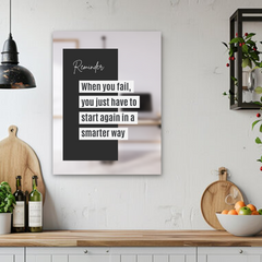 Start Again Smarter Motivational Canvas Wall Art – Inspirational Quote Print for Home & Office Decor