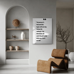 Journey of a Thousand Miles Motivational Canvas Wall Art – Inspirational Quote Print for Home & Office Decor