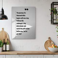 Journey of a Thousand Miles Motivational Canvas Wall Art – Inspirational Quote Print for Home & Office Decor
