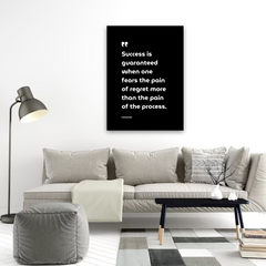 Success and Regret Motivational Canvas Wall Art – Inspirational Quote Print for Home & Office Decor
