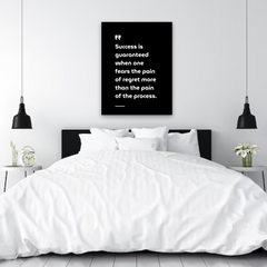 Success and Regret Motivational Canvas Wall Art – Inspirational Quote Print for Home & Office Decor
