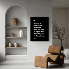Success and Regret Motivational Canvas Wall Art – Inspirational Quote Print for Home & Office Decor