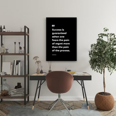 Success and Regret Motivational Canvas Wall Art – Inspirational Quote Print for Home & Office Decor