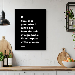 Success and Regret Motivational Canvas Wall Art – Inspirational Quote Print for Home & Office Decor