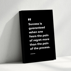 Success and Regret Motivational Canvas Wall Art – Inspirational Quote Print for Home & Office Decor