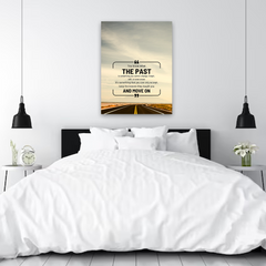 Move On Motivational Canvas Wall Art – Inspirational Quote Print for Home & Office Decor