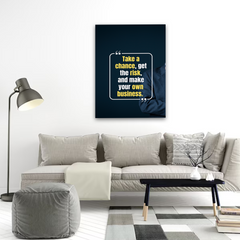 Take a Chance Motivational Canvas Wall Art – Inspirational Business Quote Print for Home & Office Decor