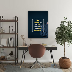 Take a Chance Motivational Canvas Wall Art – Inspirational Business Quote Print for Home & Office Decor