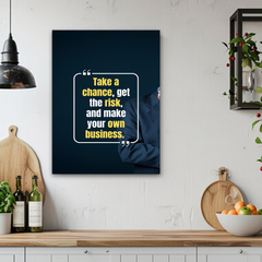 Take a Chance Motivational Canvas Wall Art – Inspirational Business Quote Print for Home & Office Decor