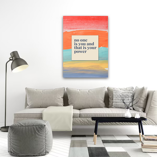 No One Is You Motivational Canvas Wall Art – Inspirational Quote Print for Home & Office Decor