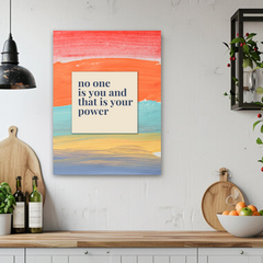 No One Is You Motivational Canvas Wall Art – Inspirational Quote Print for Home & Office Decor