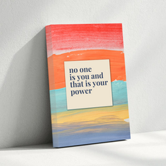 No One Is You Motivational Canvas Wall Art – Inspirational Quote Print for Home & Office Decor