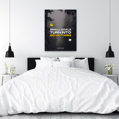 Small Goals Big Victories Motivational Canvas Wall Art – Inspirational Quote Print for Home & Office