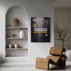 Small Goals Big Victories Motivational Canvas Wall Art – Inspirational Quote Print for Home & Office