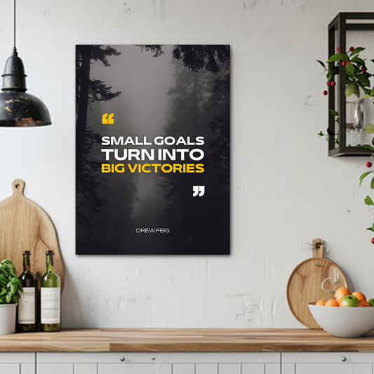 Small Goals Big Victories Motivational Canvas Wall Art – Inspirational Quote Print for Home & Office