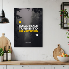 Small Goals Big Victories Motivational Canvas Wall Art – Inspirational Quote Print for Home & Office