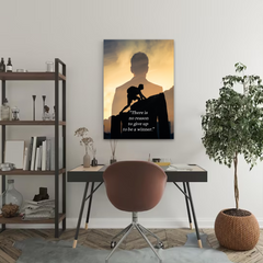 No Reason to Give Up Motivational Canvas Wall Art – Inspirational Winner Quote Print for Home & Office Décor
