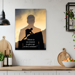 No Reason to Give Up Motivational Canvas Wall Art – Inspirational Winner Quote Print for Home & Office Décor