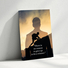 No Reason to Give Up Motivational Canvas Wall Art – Inspirational Winner Quote Print for Home & Office Décor