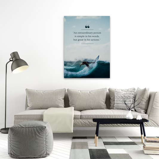 Extraordinary Person Motivational Canvas Wall Art – Inspirational Quote Print for Home & Office Décor