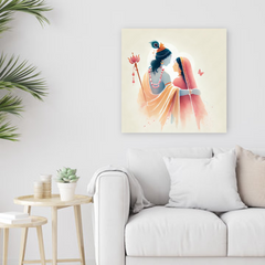 Radha Krishna Minimalist Canvas Wall Art Prints – Subtle Home Decor