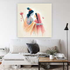 Radha Krishna Minimalist Canvas Wall Art Prints – Subtle Home Decor