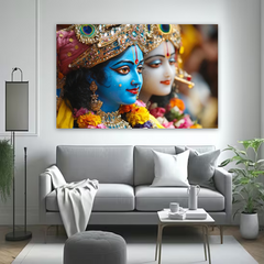 Radha Krishna Traditional Canvas Wall Art Prints – Devotional Home Décor