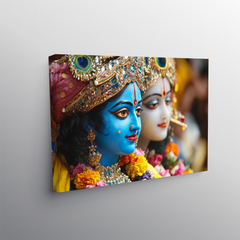 Radha Krishna Traditional Canvas Wall Art Prints – Devotional Home Décor