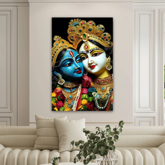 Radha Krishna Royal Canvas Wall Art Prints – Majestic Home Décor