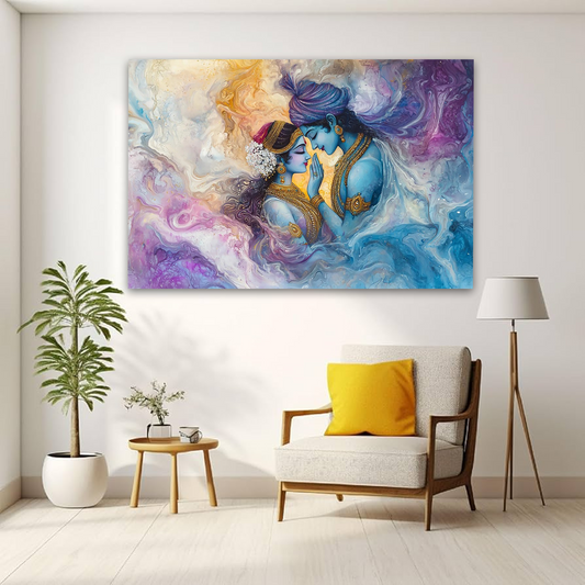 Radha Krishna Ethereal Canvas Wall Art Prints – Graceful Home Decor