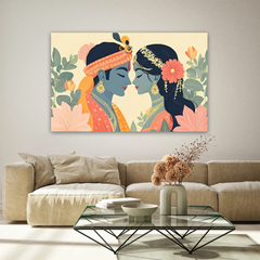 Radha Krishna Minimalist Canvas Wall Art Prints – Modern Home Décor