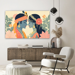 Radha Krishna Minimalist Canvas Wall Art Prints – Modern Home Décor
