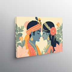 Radha Krishna Minimalist Canvas Wall Art Prints – Modern Home Décor
