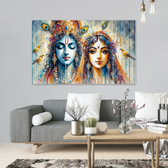 Radha Krishna Artistic Canvas Wall Art Prints – Elegant Home Décor
