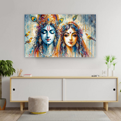Radha Krishna Artistic Canvas Wall Art Prints – Elegant Home Décor