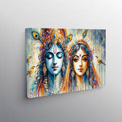 Radha Krishna Artistic Canvas Wall Art Prints – Elegant Home Décor