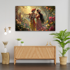 Radha Krishna Scenic Canvas Wall Art Prints – Elegant Home Décor