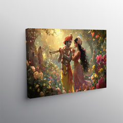 Radha Krishna Scenic Canvas Wall Art Prints – Elegant Home Décor