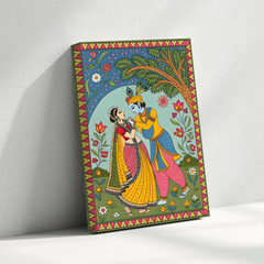 Radha Krishna Madhubani Canvas Wall Art Prints – Traditional Home Décor
