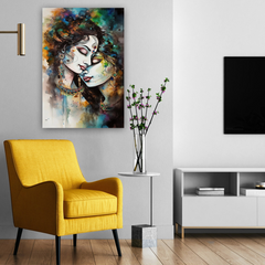 Radha Krishna Abstract Canvas Wall Art Prints – Contemporary Home Decor
