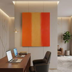 Sunset Spectrum — Bold Orange, Yellow & Red Color Block Abstract Canvas Wall Print