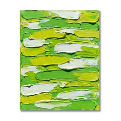 Meadow Layers — Textured Green & Lime Palette Knife Abstract Canvas Wall Print
