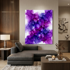 Violet Mist — Vibrant Purple & Magenta Alcohol Ink Abstract Canvas Wall Print
