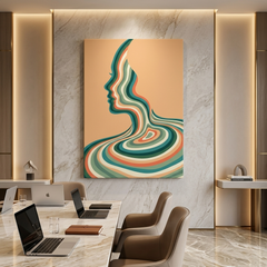 Colour Stripe Woman — Conceptual Figurative Canvas Wall Art Print
