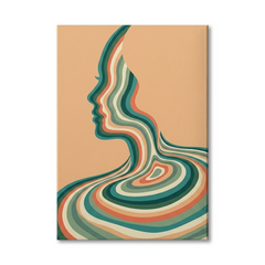 Colour Stripe Woman — Conceptual Figurative Canvas Wall Art Print