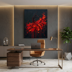 Fire Dancer — Red Paint Drip Flamenco Canvas Wall Art Prints