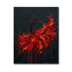 Fire Dancer — Red Paint Drip Flamenco Canvas Wall Art Prints