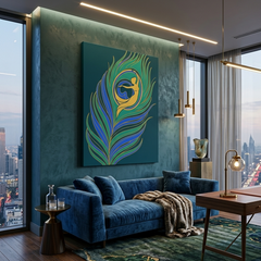 Peacock Feather Dancer — Indian Dual Meaning Canvas Wall Art Prints