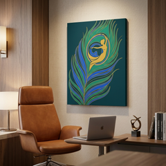 Peacock Feather Dancer — Indian Dual Meaning Canvas Wall Art Prints