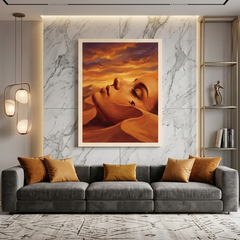 Desert Dream — Woman Face Dune Optical Illusion Canvas Wall Art Prints